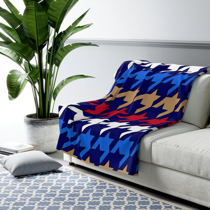 Tristan Da Cunha Retro Houndstooth Blanket Throw