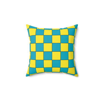 Kazakhstan Retro Check Cushion Pillow