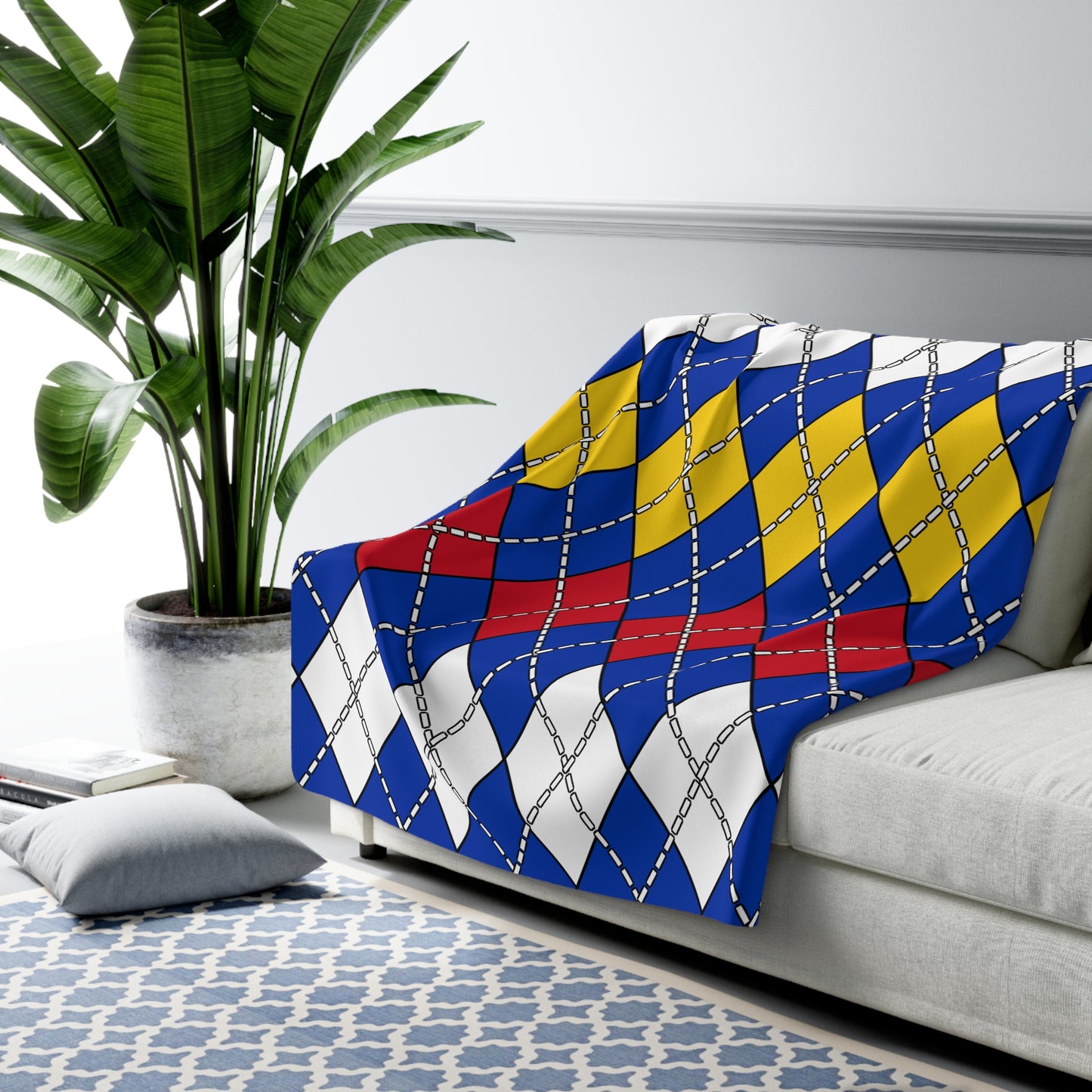 Philippines Retro Argyle Blanket Throw