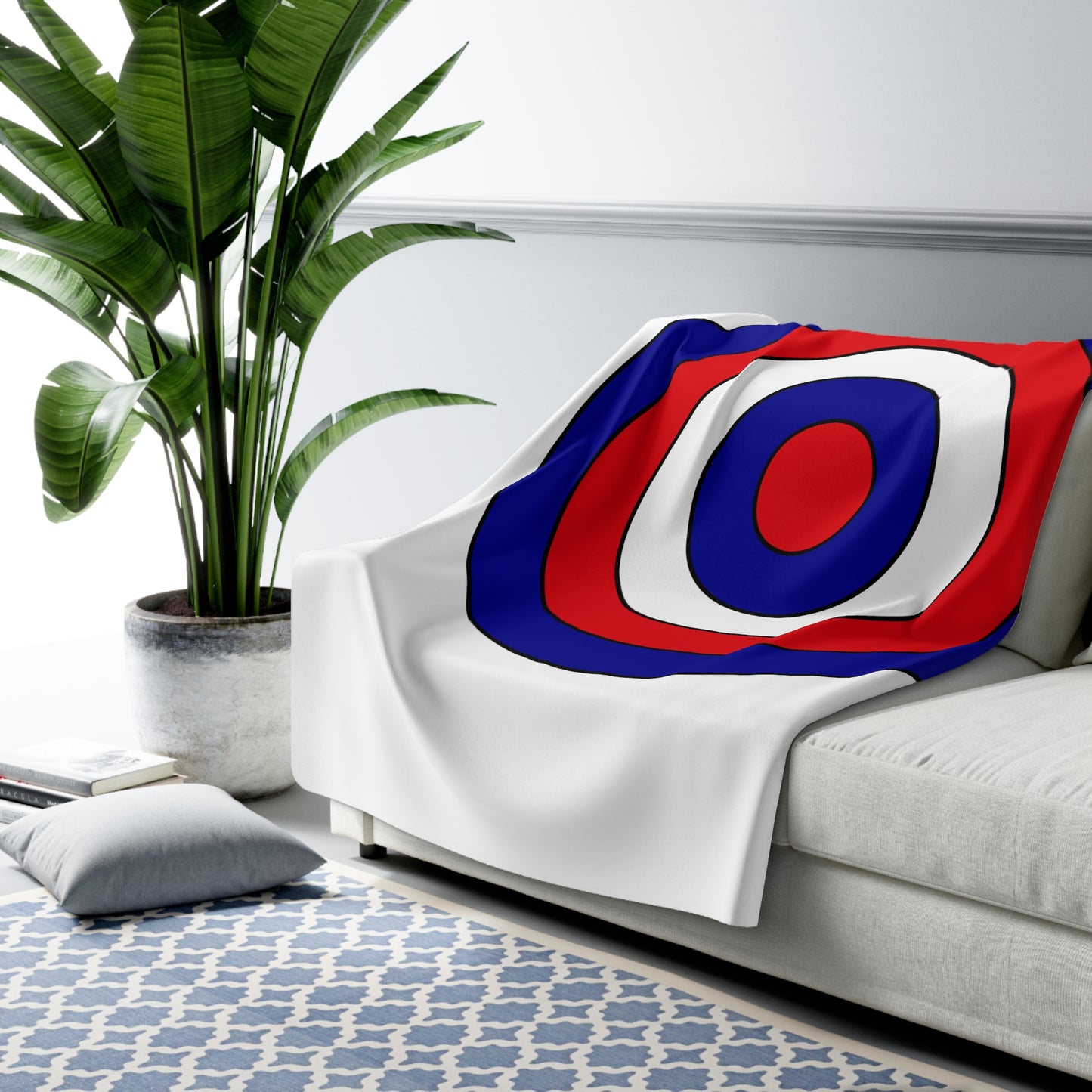 France Retro Target Blanket Throw