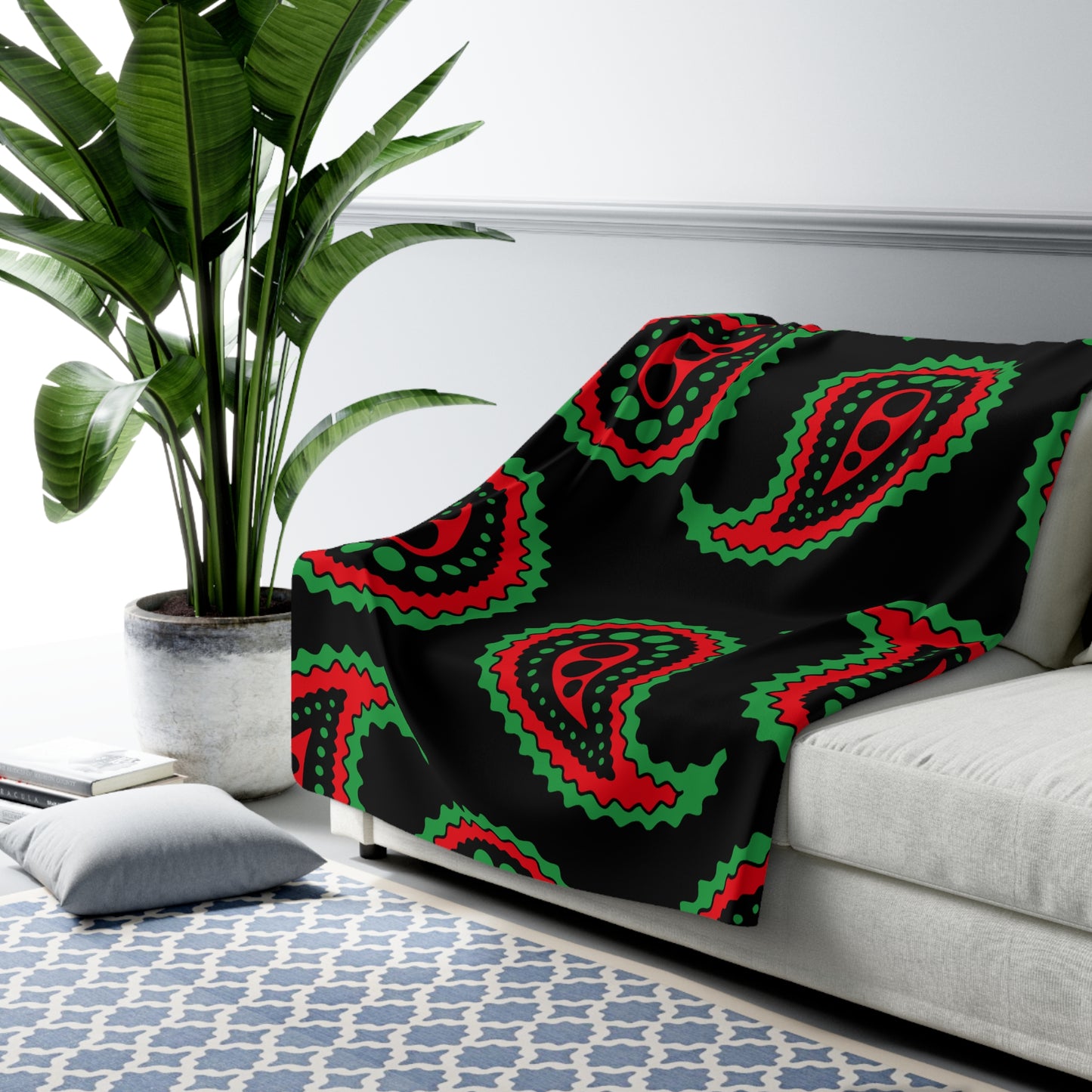 Libya Retro Paisley Blanket Throw