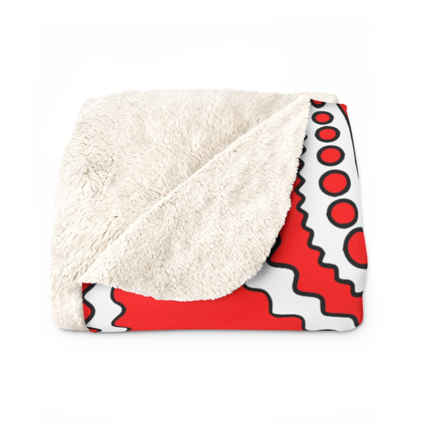 Red, White Retro Paisley Blanket Throw