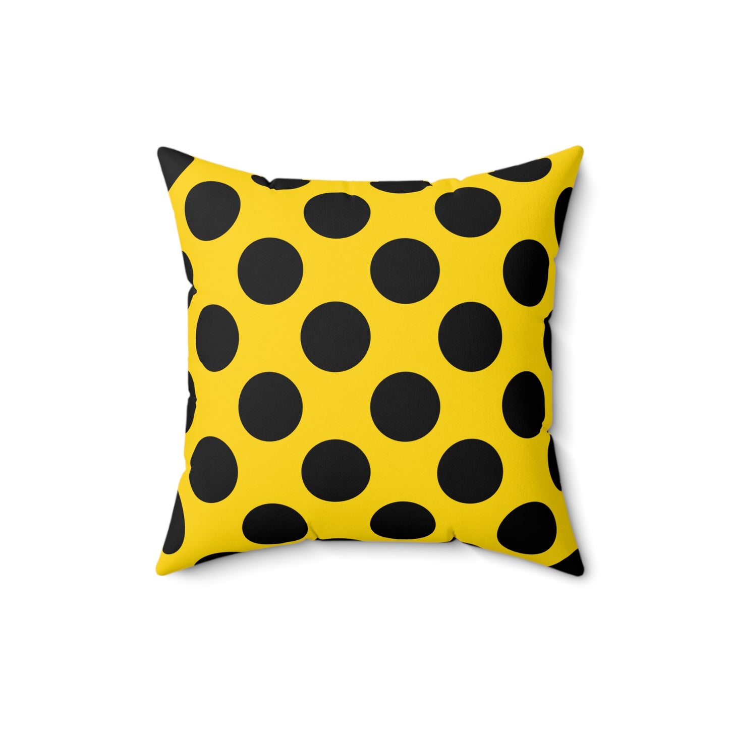 Gold, Black Retro Polka Dots Cushion Pillow
