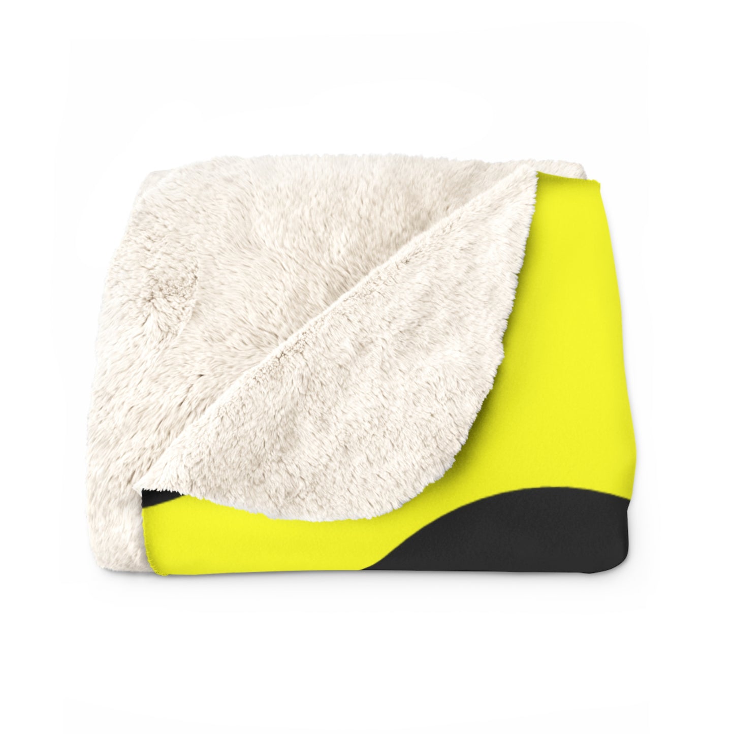 Yellow, Black Retro Polka Dots Blanket Throw