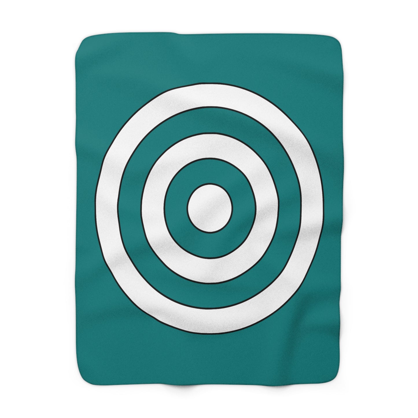 Teal, White Retro Target Blanket Throw