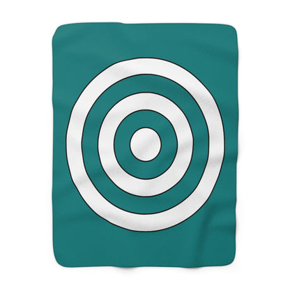 Teal, White Retro Target Blanket Throw