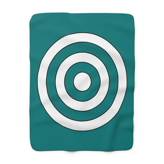 Teal, White Retro Target Blanket Throw