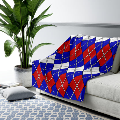 Slovenia Retro Argyle Blanket Throw