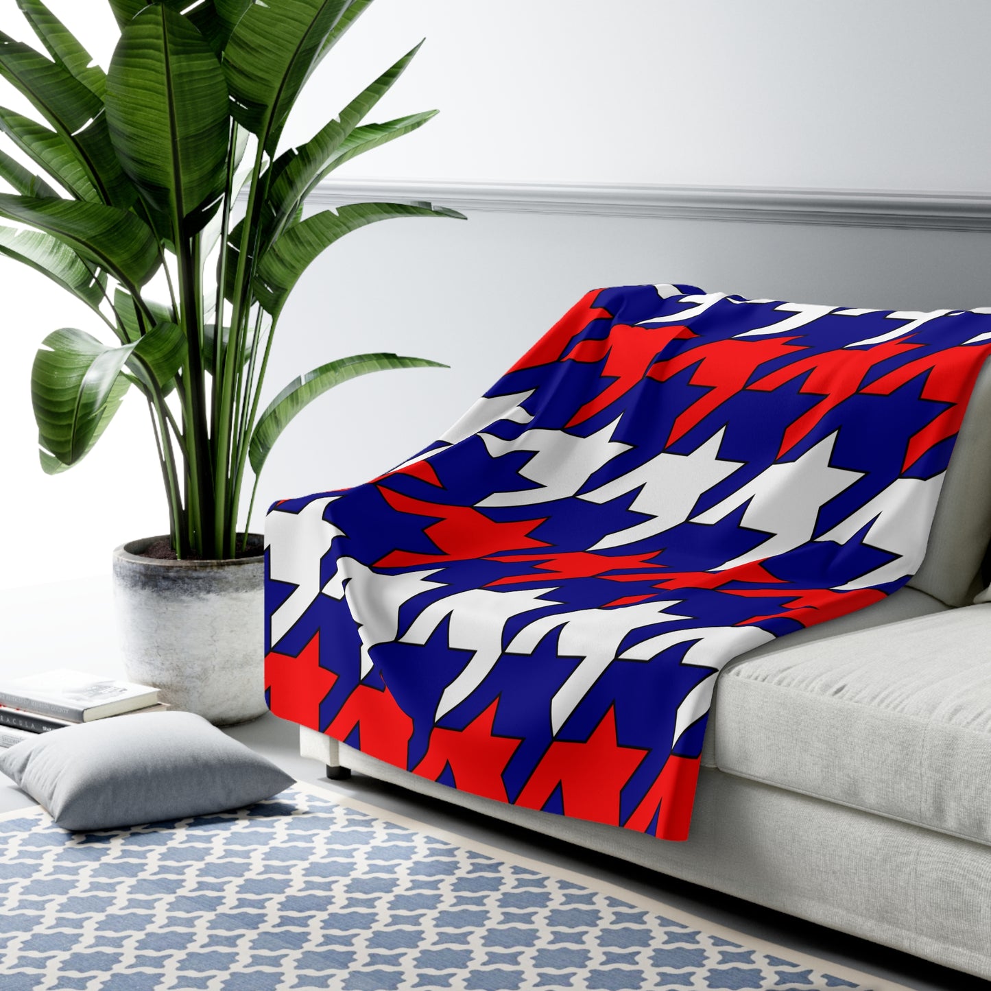 Heard Island And Mcdonald Islands Retro Houndstooth Blanket Throw
