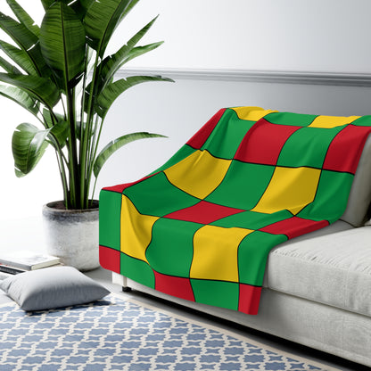 Guinea Bissau Retro Check Blanket Throw