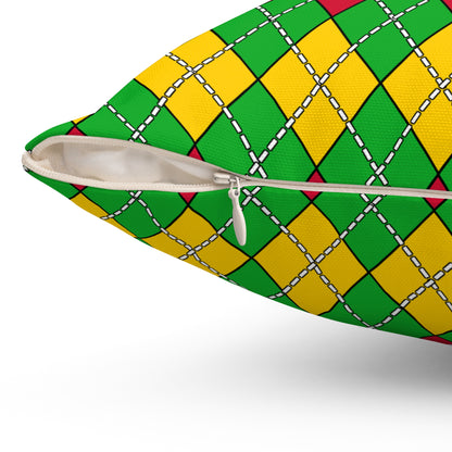 Sao Tome And Principe Retro Argyle Cushion Pillow