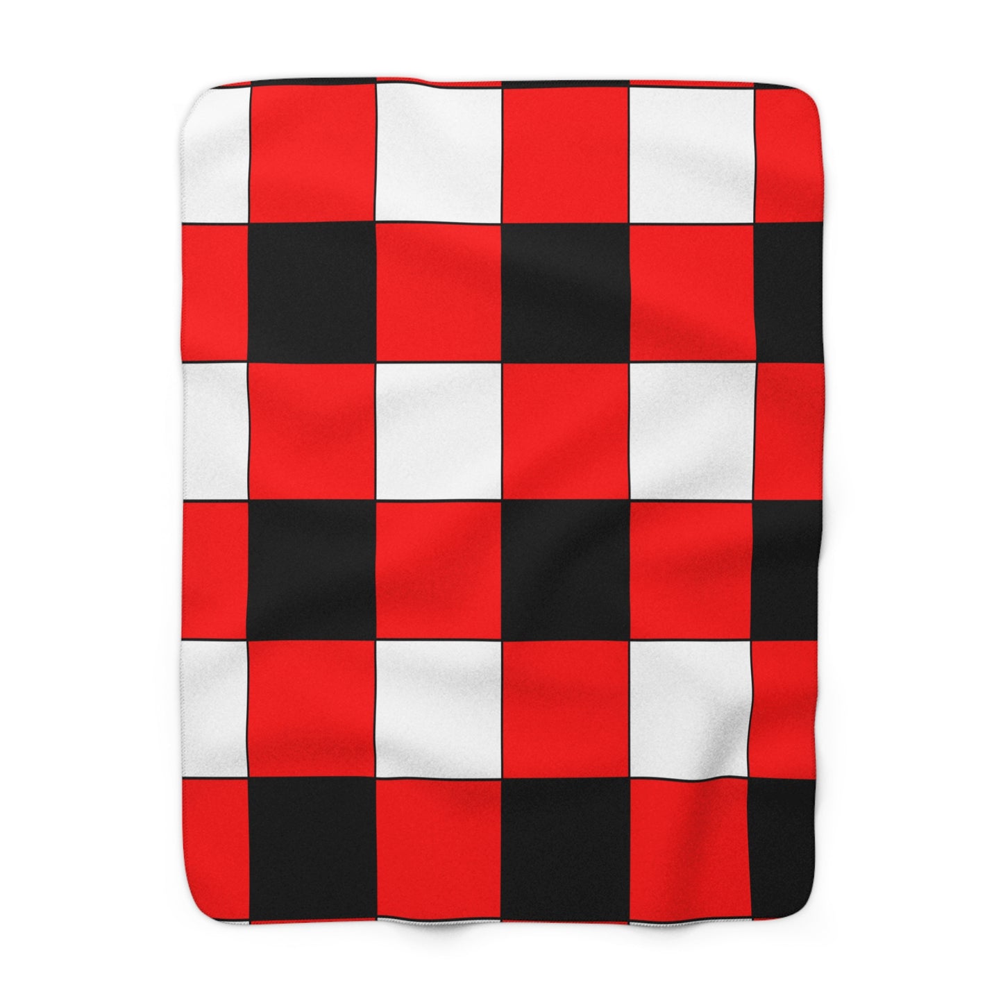 Red, Black, White Retro Check Blanket Throw