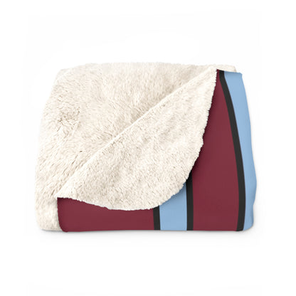 Claret, Blue Retro Stripe Blanket Throw
