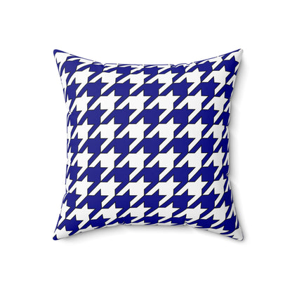 Dark Blue, White Retro Houndstooth Cushion Pillow