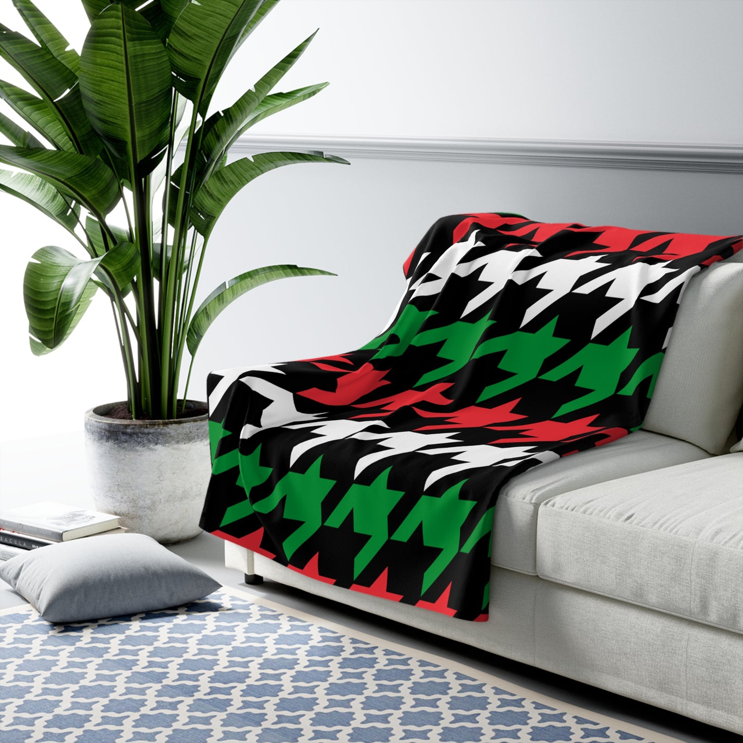 Palestine Retro Houndstooth Blanket Throw