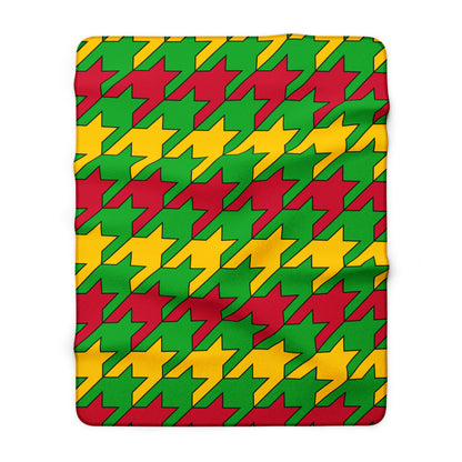 Sao Tome And Principe Retro Houndstooth Blanket Throw