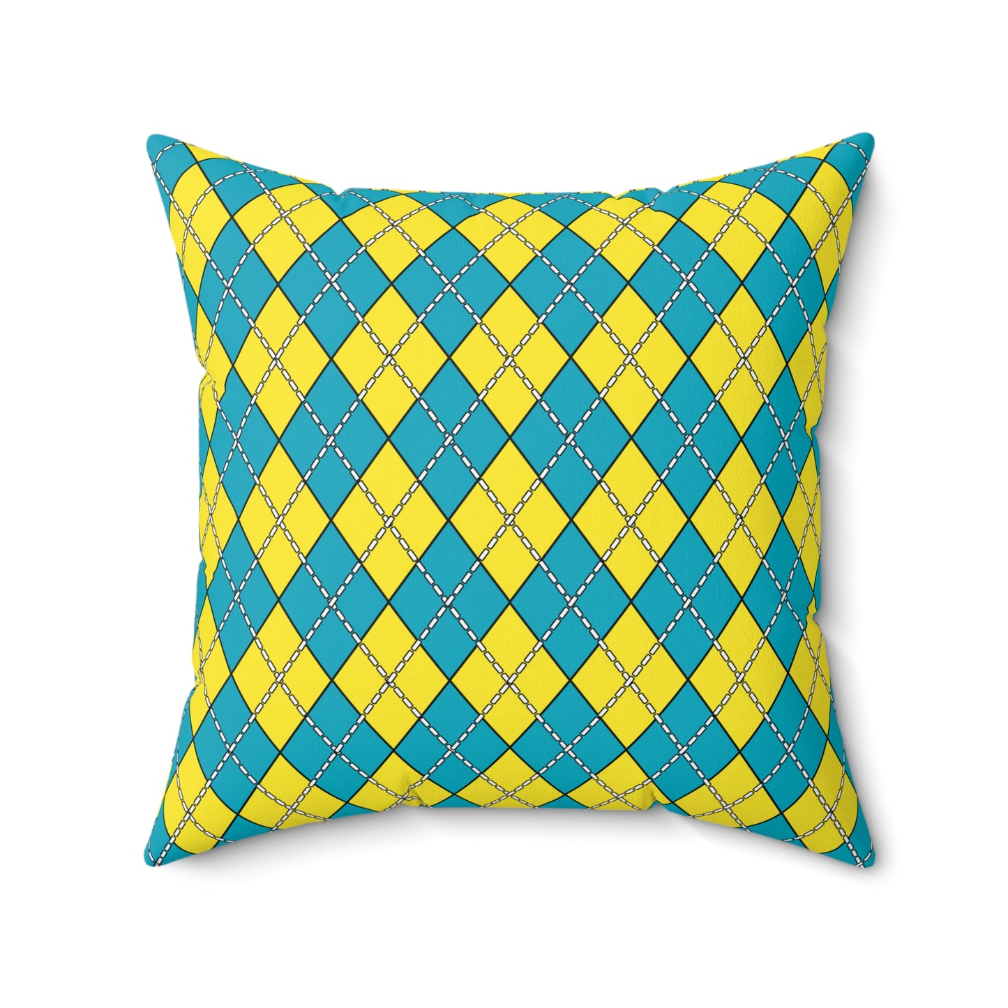 Kazakhstan Retro Argyle Cushion Pillow