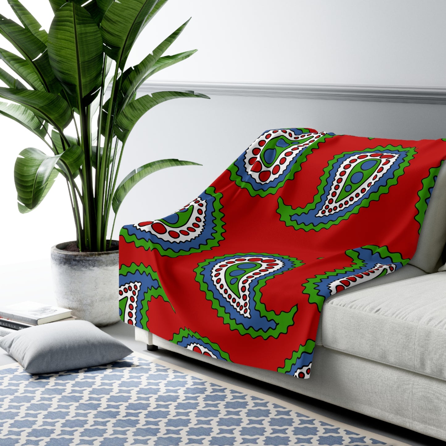 Namibia Retro Paisley Blanket Throw