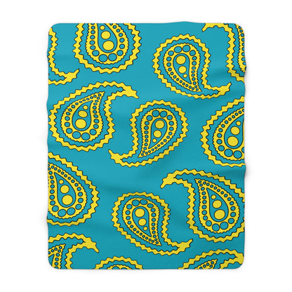 Kazakhstan Retro Paisley Blanket Throw