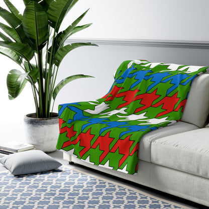 Equatorial Guinea Retro Houndstooth Blanket Throw
