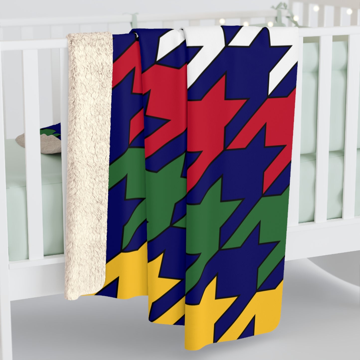British Virgin Islands Retro Houndstooth Blanket Throw