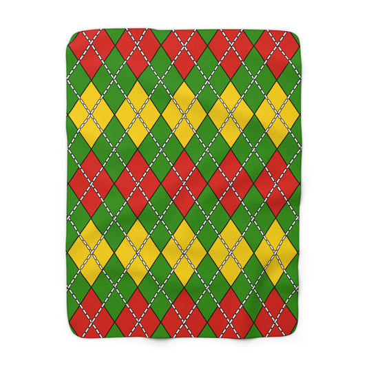 Benin Retro Argyle Blanket Throw
