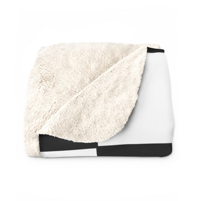 White, Black Retro Check Blanket Throw
