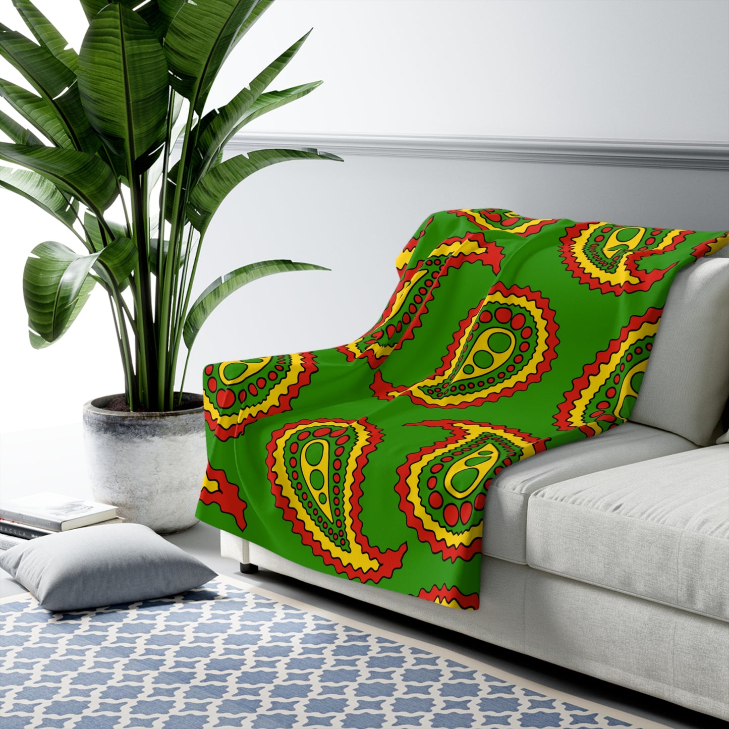 Benin Retro Paisley Blanket Throw