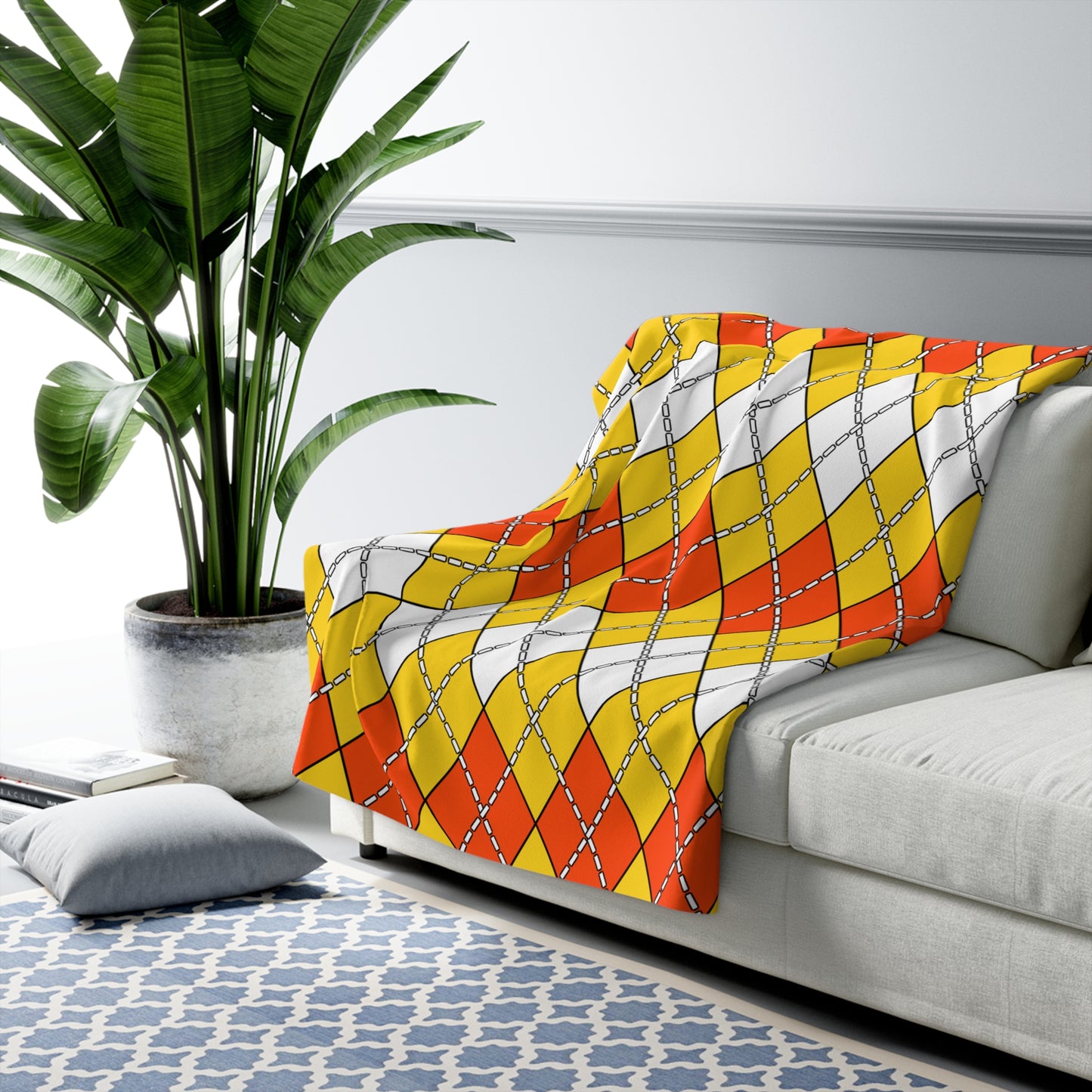 Bhutan Retro Argyle Blanket Throw
