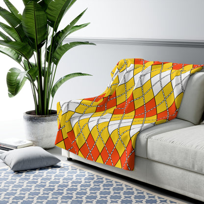 Bhutan Retro Argyle Blanket Throw
