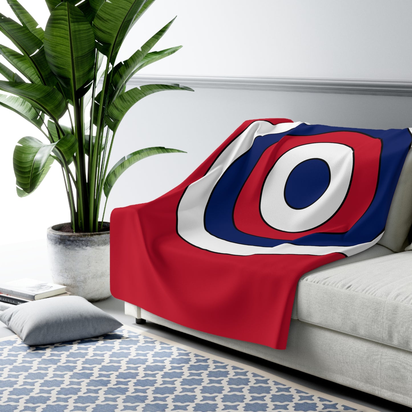 Saint Helena, Ascension And Tristan Da Cunha Retro Target Blanket Throw
