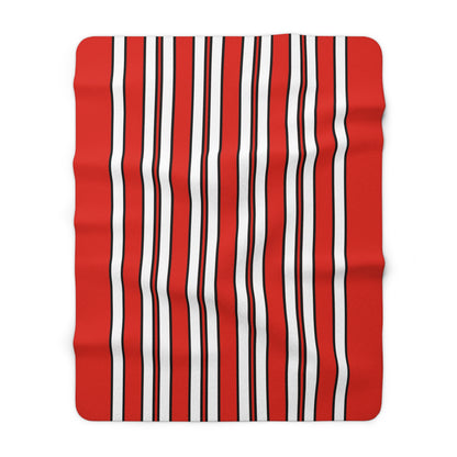 French Polynesia Retro Stripes Blanket Throw
