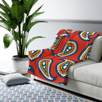 Kiribati Retro Paisley Blanket Throw