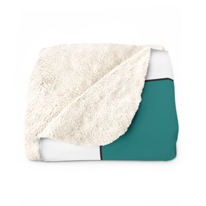 Teal, White Retro Check Blanket Throw
