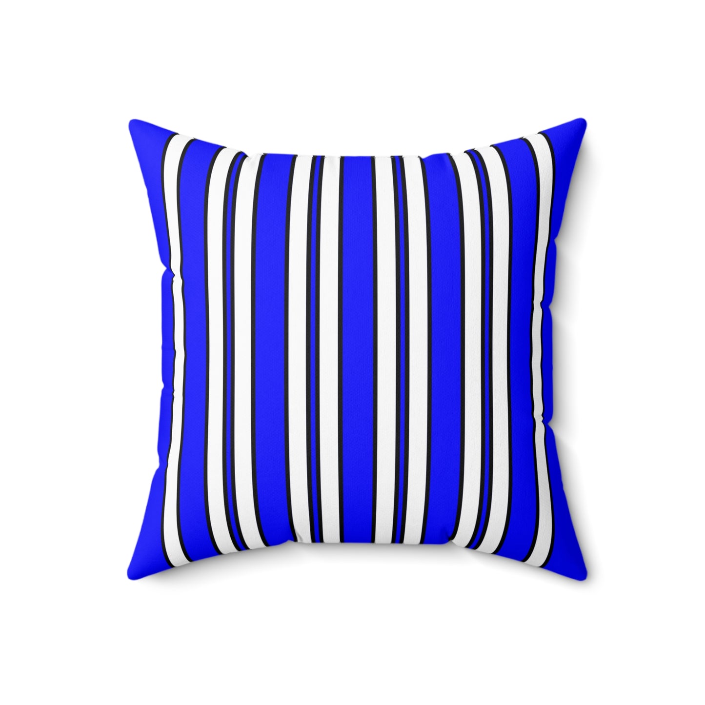 Blue, White Retro Stripes Cushion Pillow