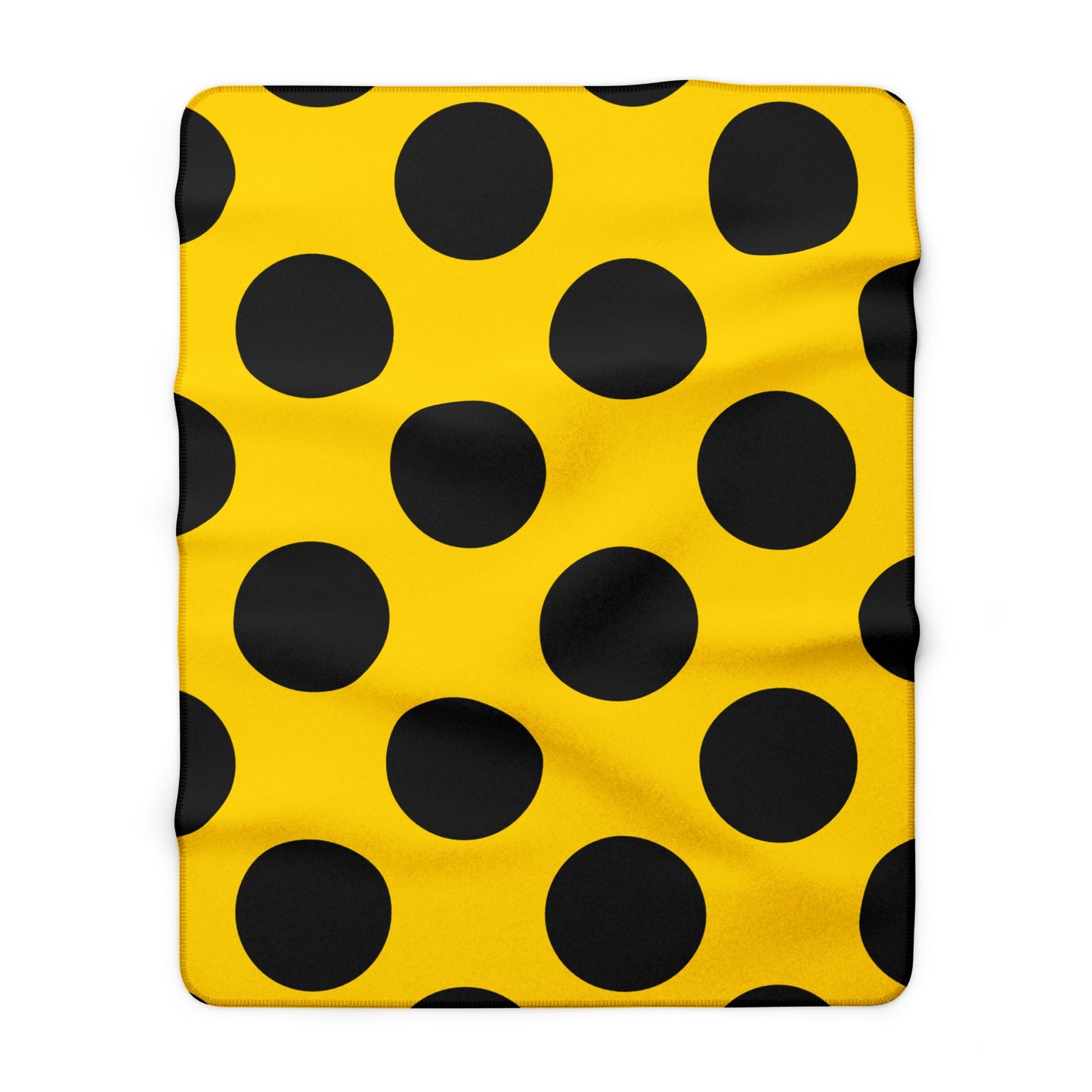 Gold, Black Retro Polka Dots Blanket Throw