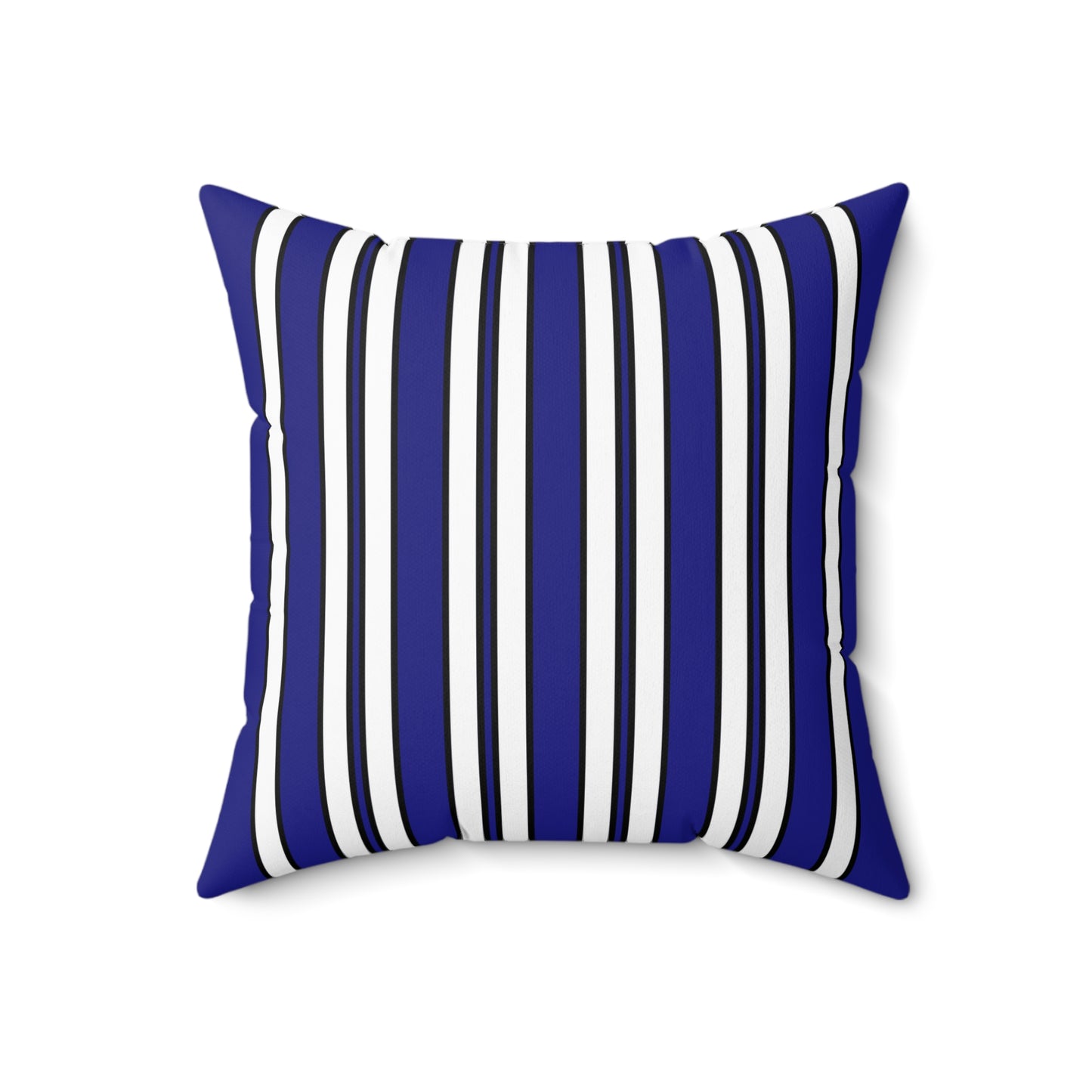 Navy Blue, White Retro Stripes Cushion Pillow