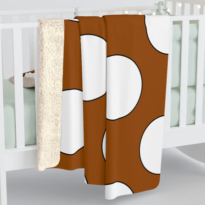 Brown, White Retro Polka Dots Blanket Throw