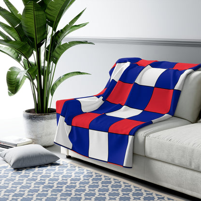 French Southern Territories Retro Check Blanket Throw