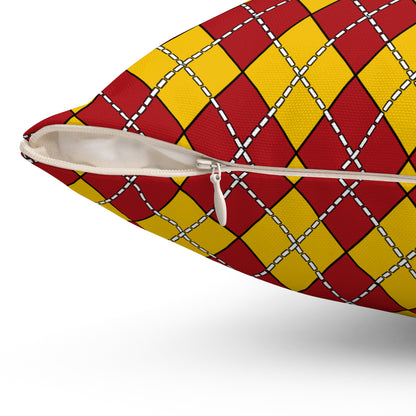 Spain Retro Argyle Cushion Pillow