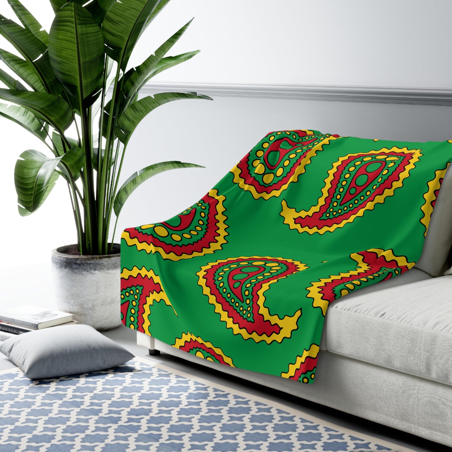 Guinea Bissau Retro Paisley Blanket Throw