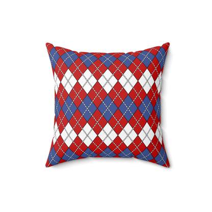 Democratic Peoples Republic Of Korea Retro Argyle Cushion Pillow
