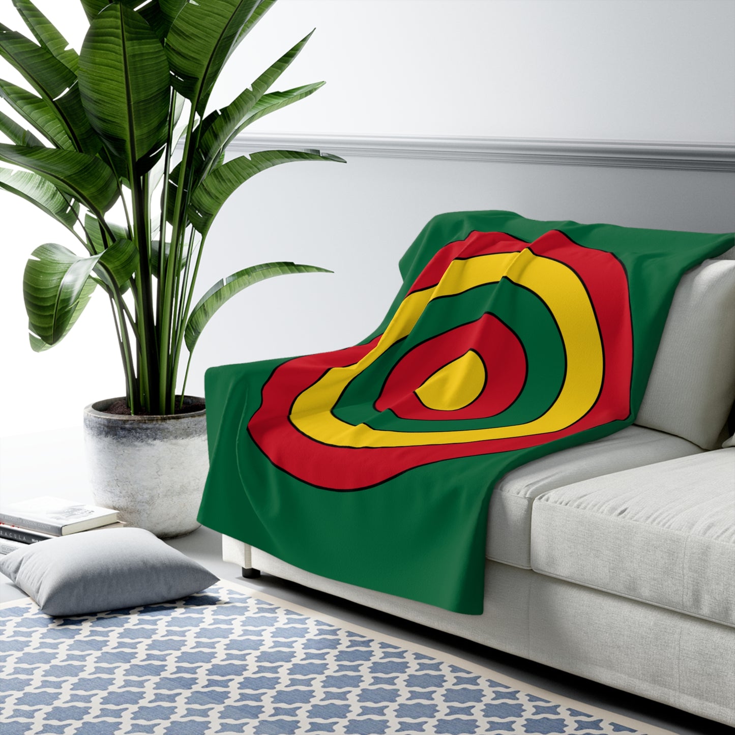 Ghana Retro Target Blanket Throw