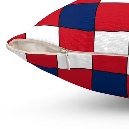 Lao Peoples Democratic Republic Retro Check Cushion Pillow