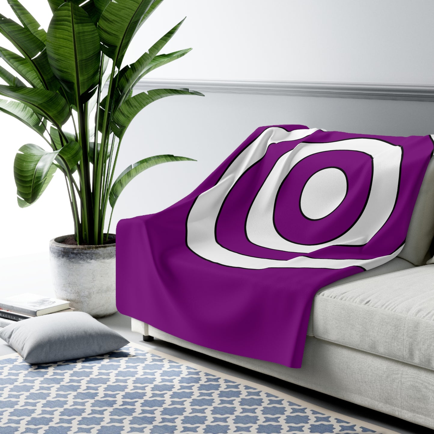 Purple, White Retro Target Blanket Throw