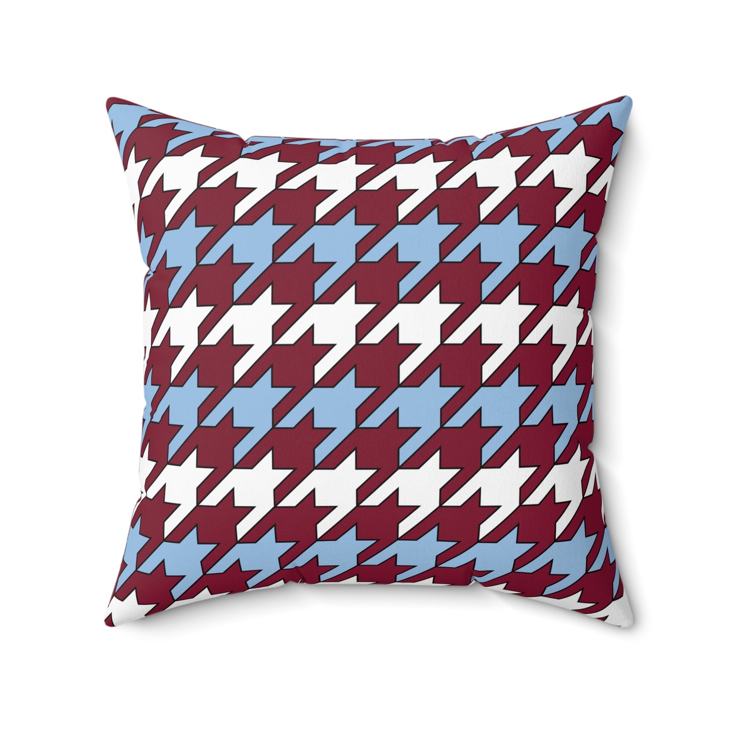 Claret, Blue, White Retro Houndstooth Cushion Pillow
