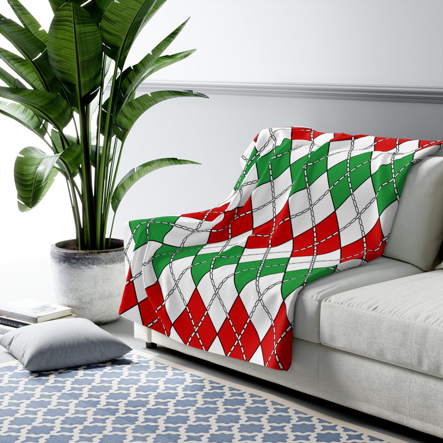 Iran Retro Argyle Blanket Throw
