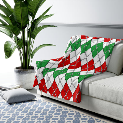 Iran Retro Argyle Blanket Throw