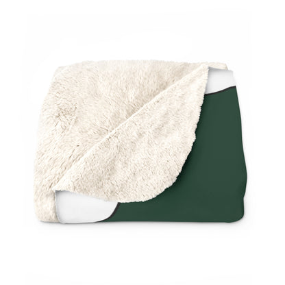 Dark Green, White Retro Polka Dots Blanket Throw