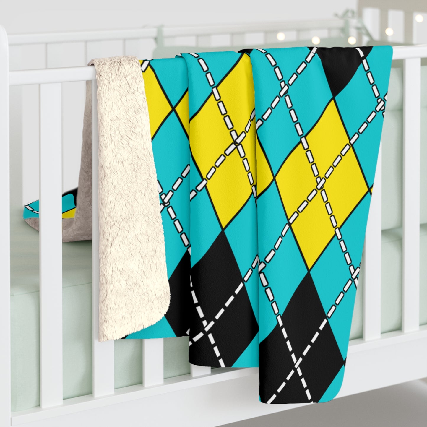 Bahamas Retro Argyle Blanket Throw